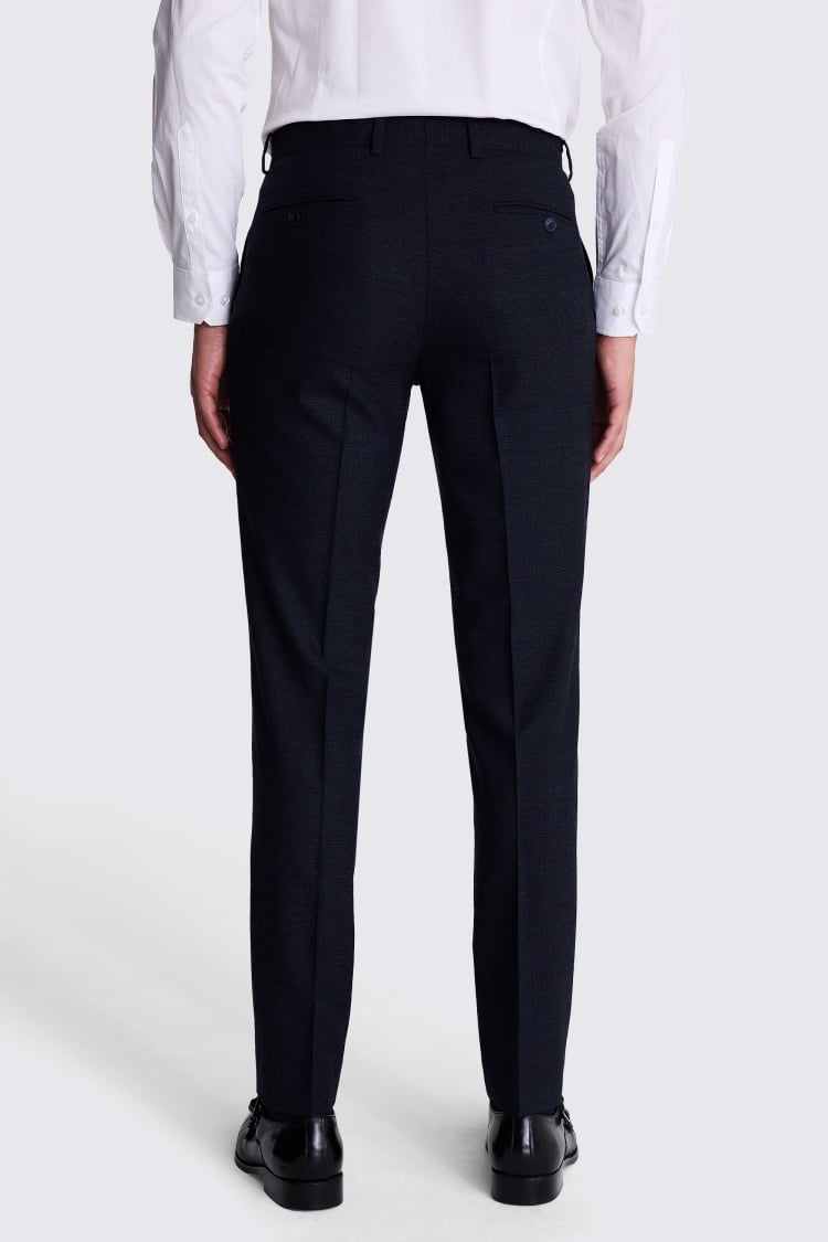 Tailored Fit Navy Puppytooth Trousers 