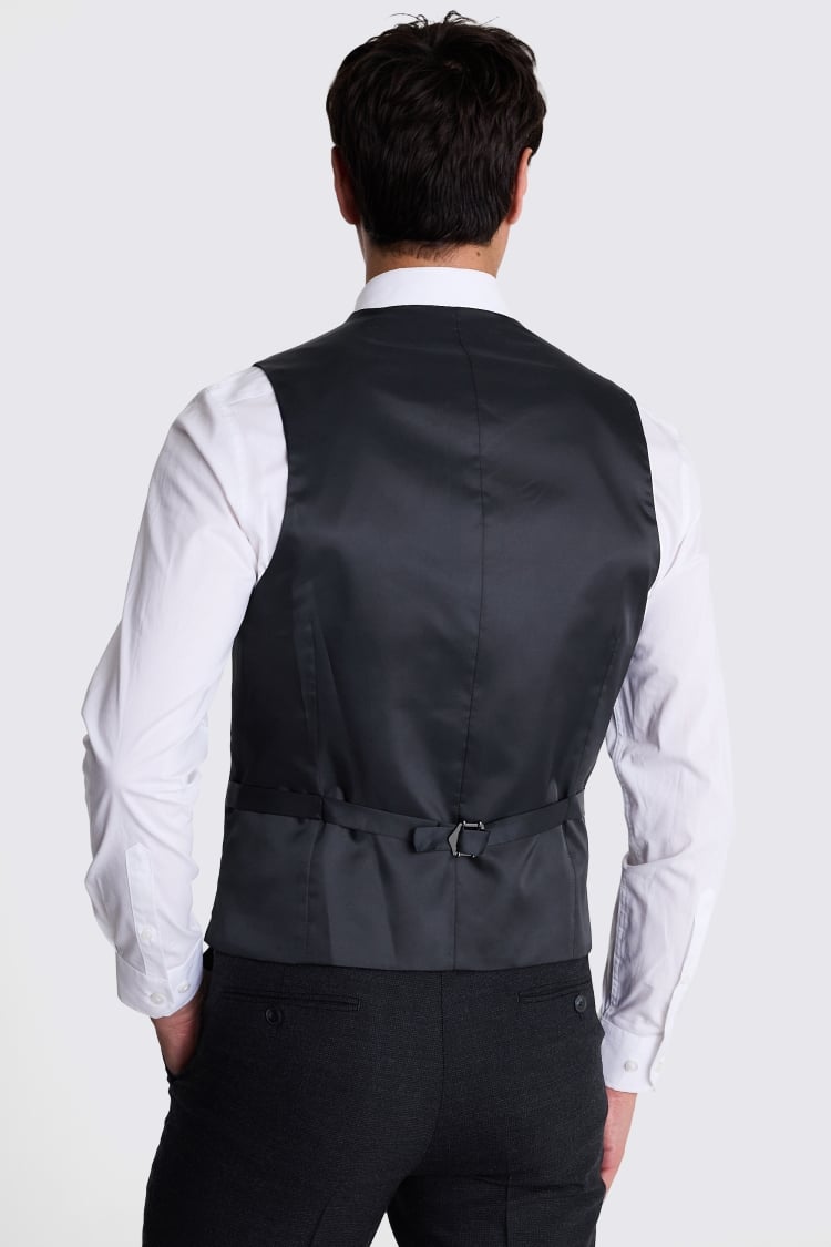 Tailored Fit Navy Puppytooth Waistcoat 