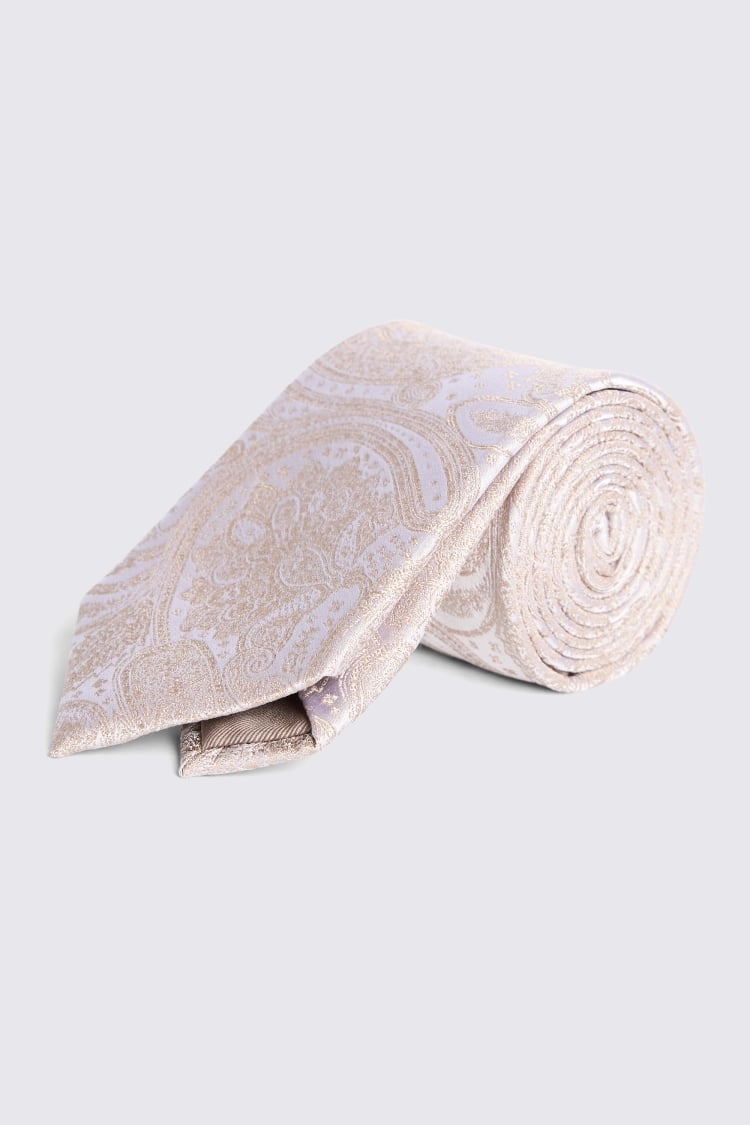 Champagne Wedding Paisley Tie