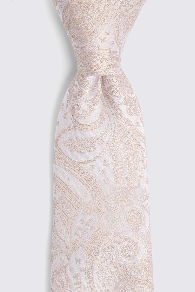 Champagne Wedding Paisley Tie