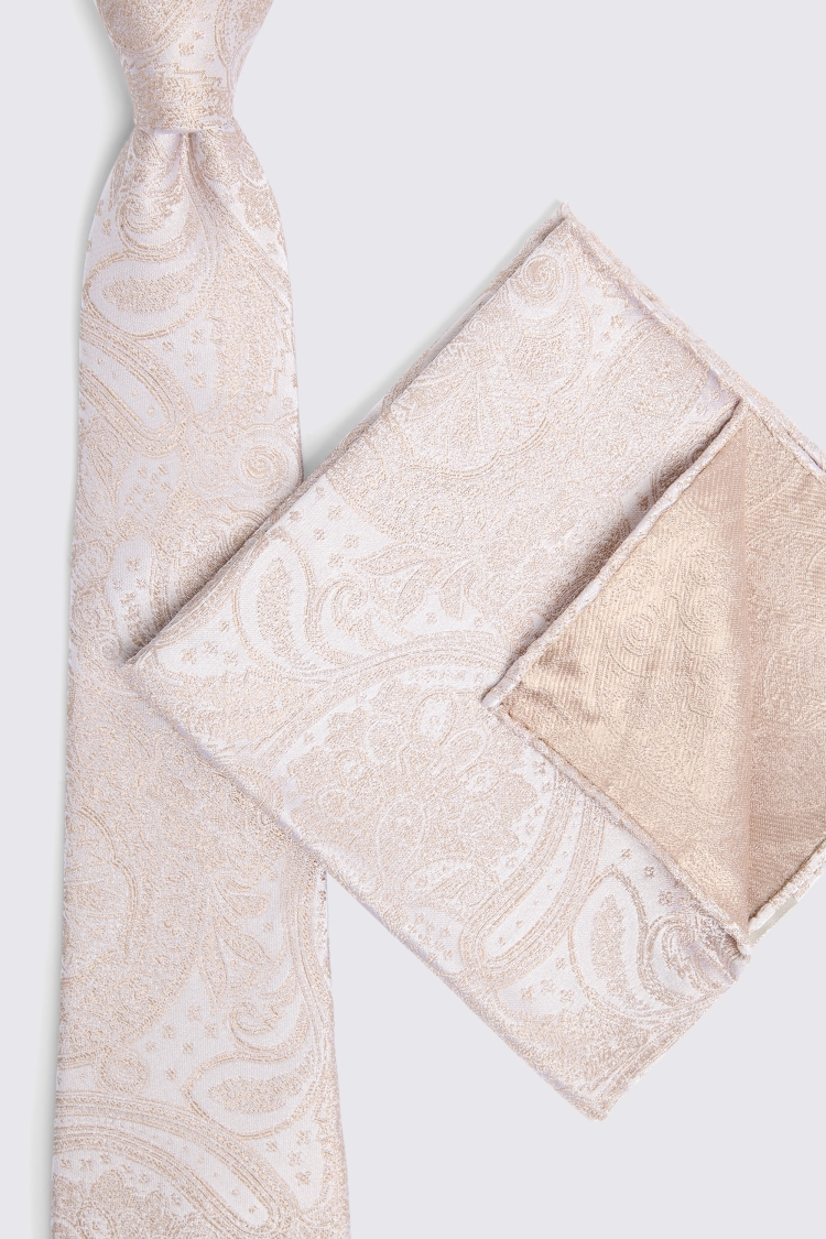 Champagne Wedding Paisley Tie