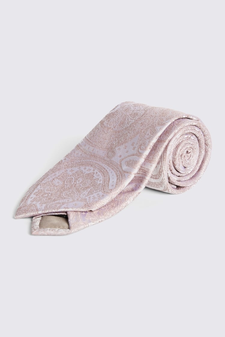 Dusty Pink Wedding Paisley Tie