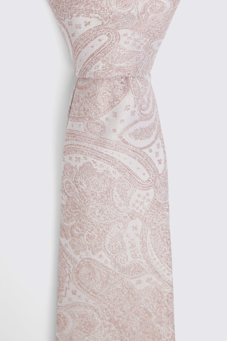 Dusty Pink Wedding Paisley Tie