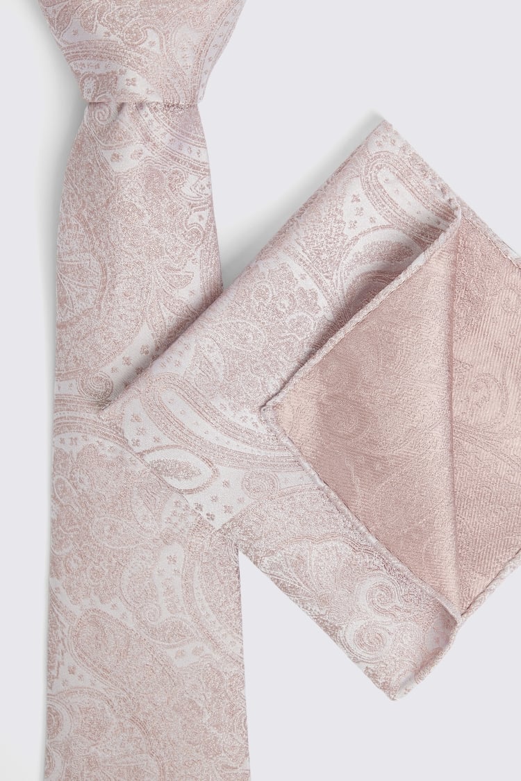 Dusty Pink Wedding Paisley Tie