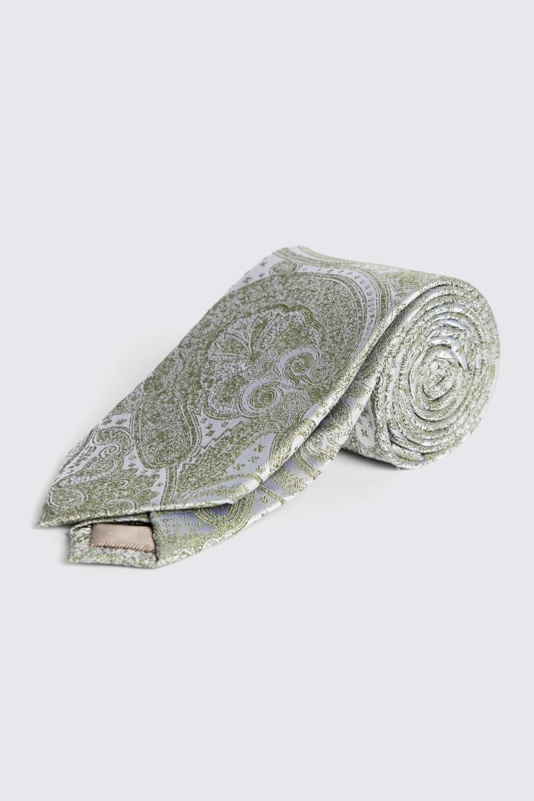 Sage Wedding Paisley Tie