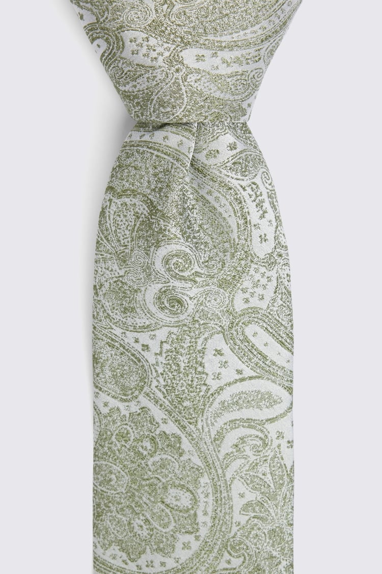 Sage Wedding Paisley Tie