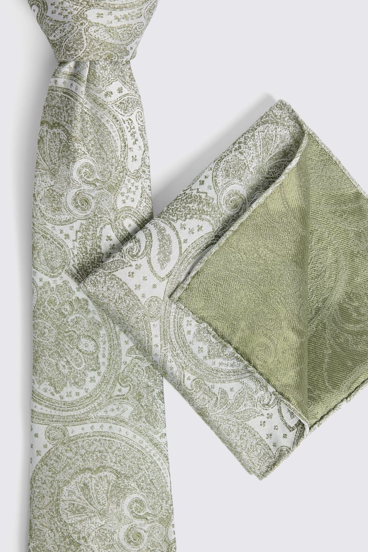 Sage Wedding Paisley Tie