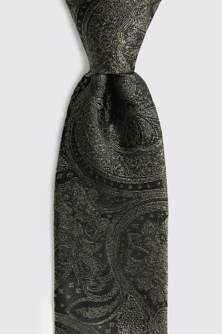 Olive Wedding Paisley Tie
