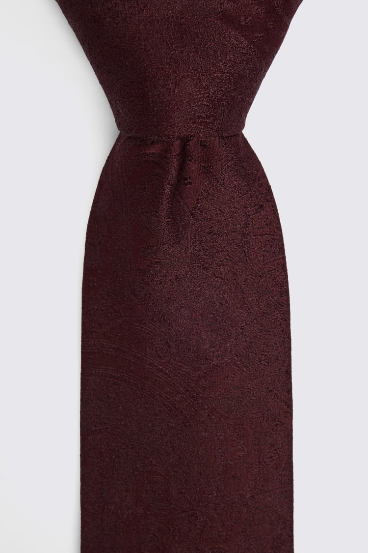 Burgundy Wedding Paisley Tie