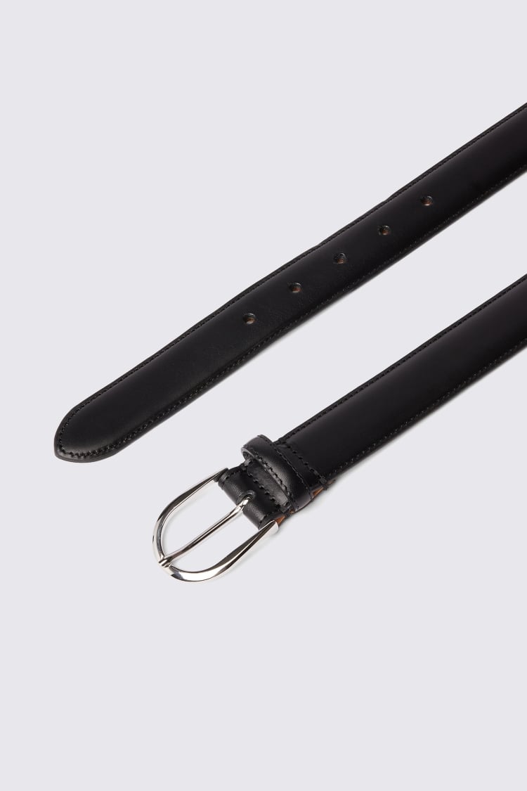 Italian Black Leather Belt