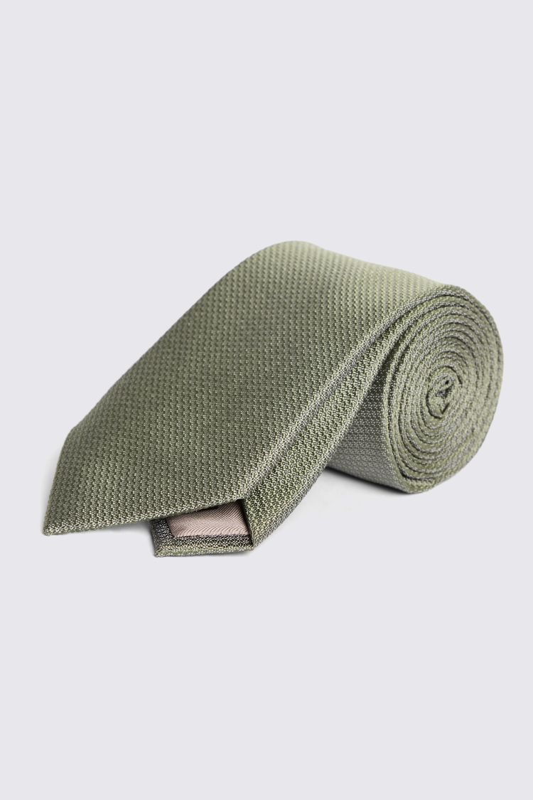 Sage Silk Semi Plain Tie