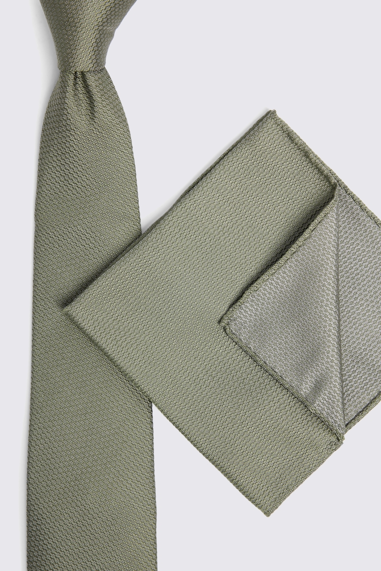 Sage Silk Semi Plain Tie