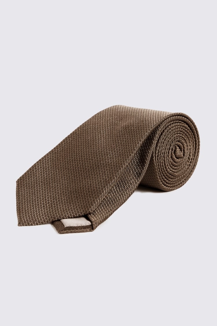 Taupe Silk Semi Plain Tie