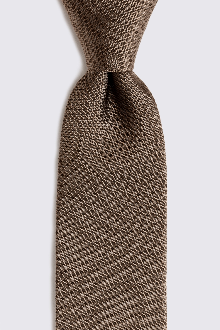 Taupe Silk Semi Plain Tie