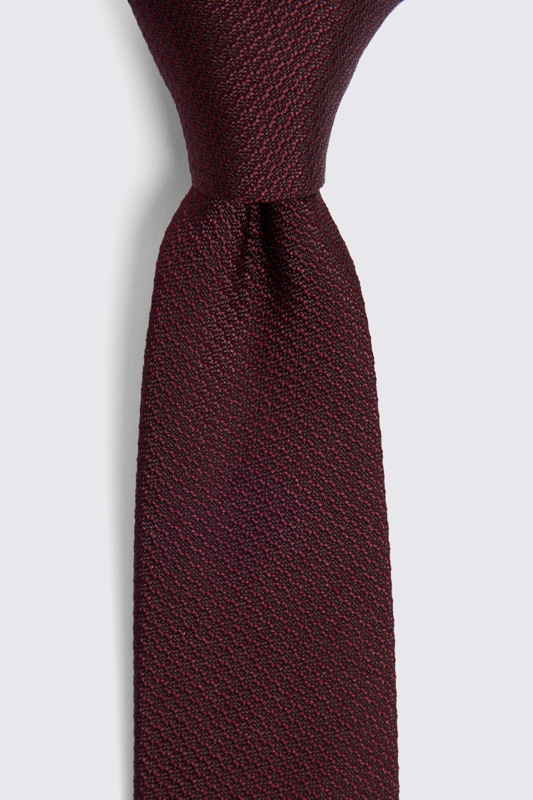 Burgundy Silk Semi Plain Tie