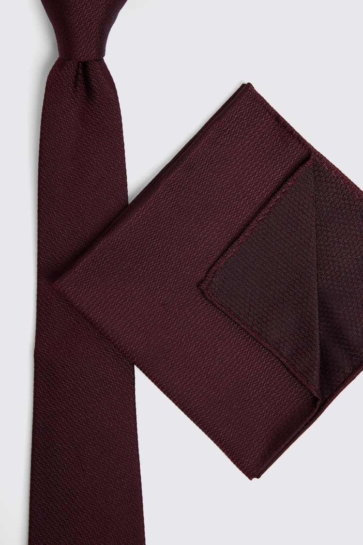 Burgundy Silk Semi Plain Tie