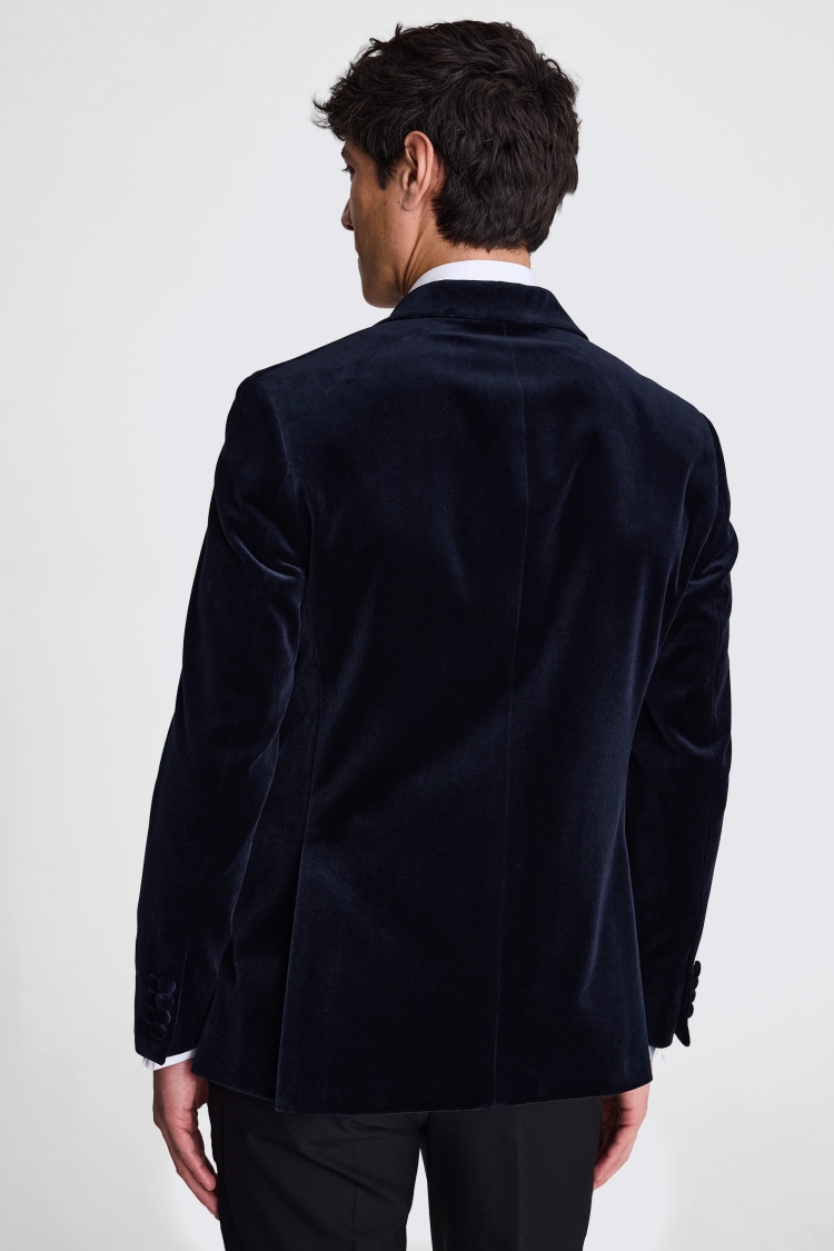 Tailored Fit Navy Velvet Jacket