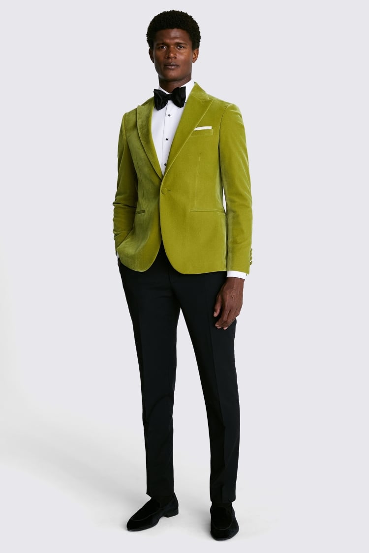 Slim Fit Lime Velvet Jacket 