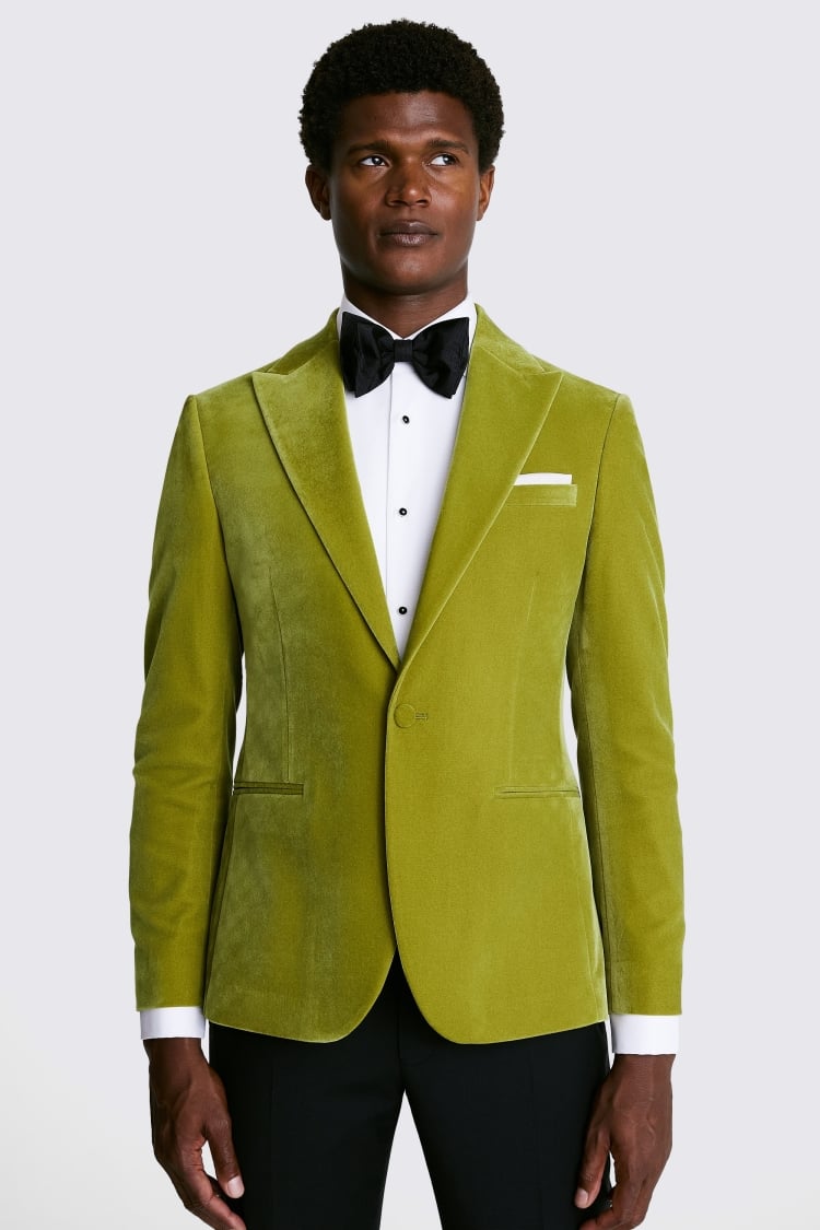 Slim Fit Lime Velvet Jacket 