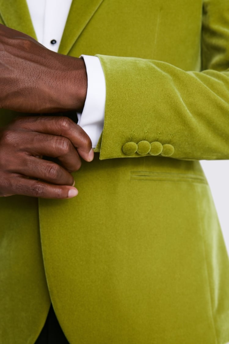 Slim Fit Lime Velvet Jacket 