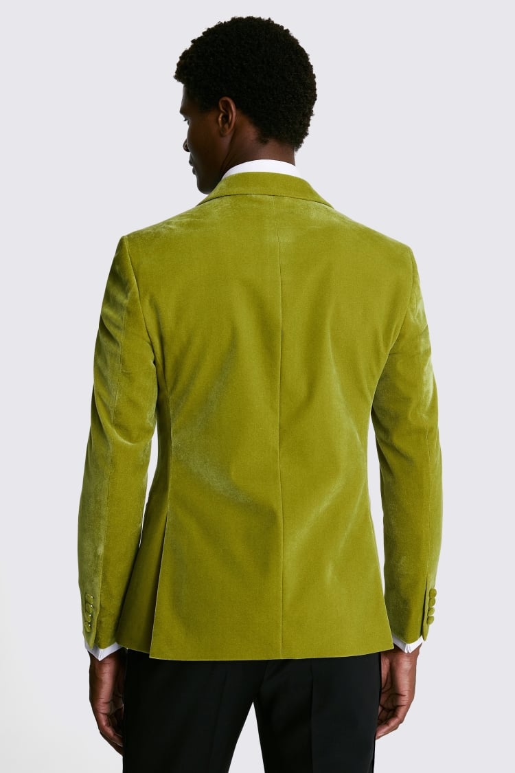 Slim Fit Lime Velvet Jacket 