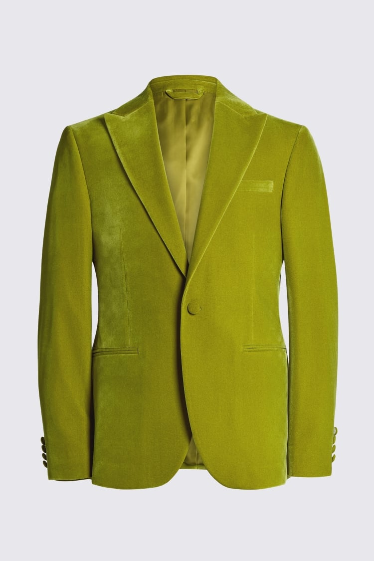 Slim Fit Lime Velvet Jacket 