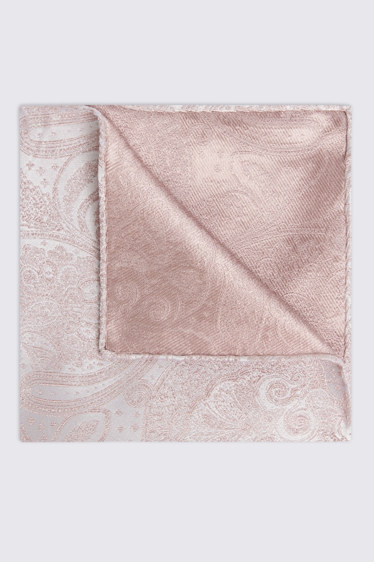 Dusty Pink Wedding Paisley Pocket Square