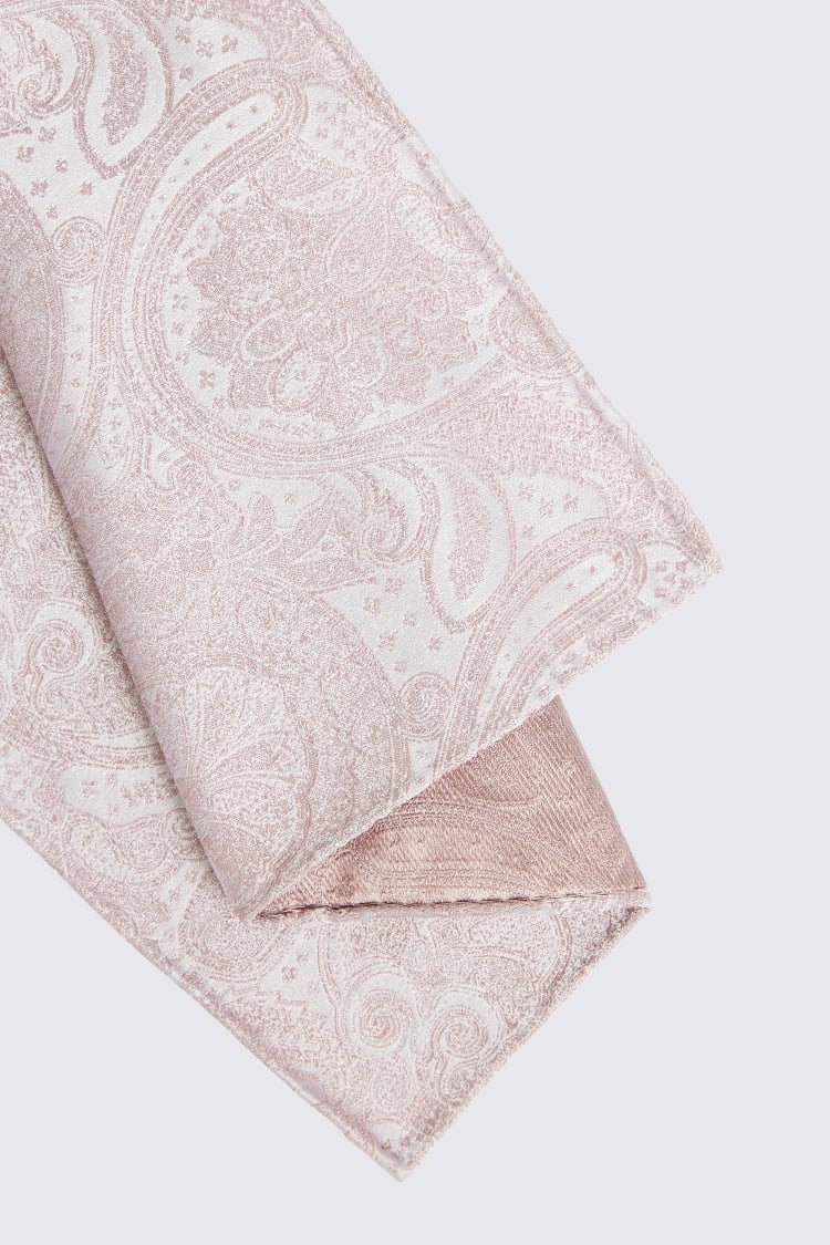 Dusty Pink Wedding Paisley Pocket Square