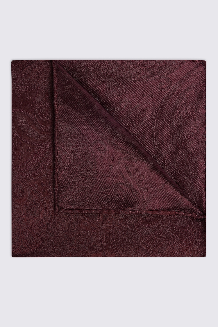 Burgundy Wedding Paisley Pocket Square