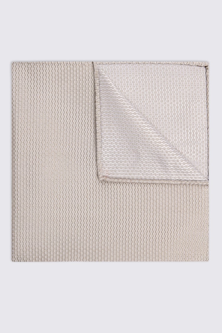 Champagne Silk Semi-Plain Pocket Square