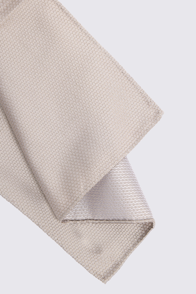 Champagne Silk Semi-Plain Pocket Square