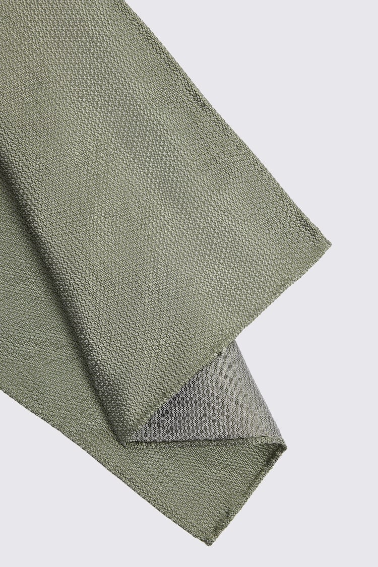 Sage Silk Semi-Plain Pocket Square