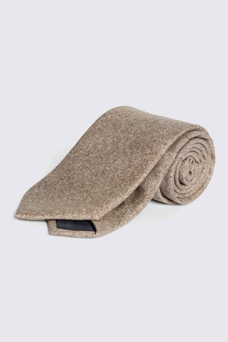 Bottinelli Taupe Semi-Plain Silk Tie 