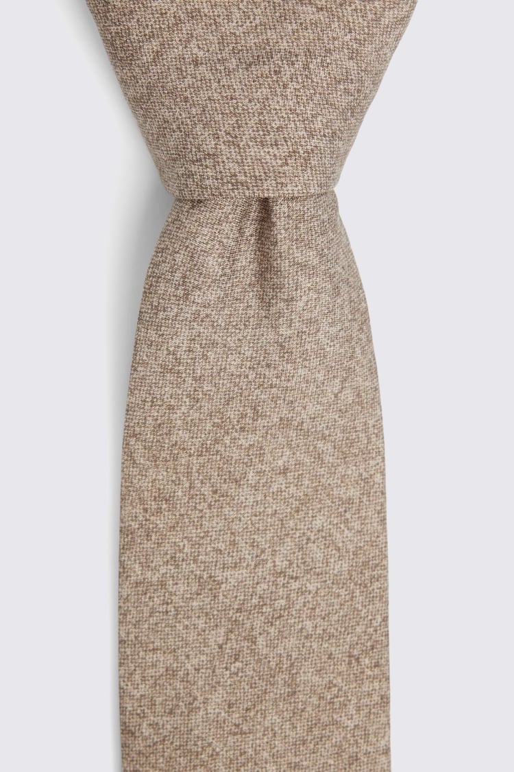 Bottinelli Taupe Semi-Plain Silk Tie 