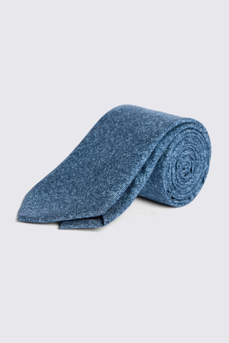 Bottinelli Mid-Blue Semi-Plain Silk Tie 