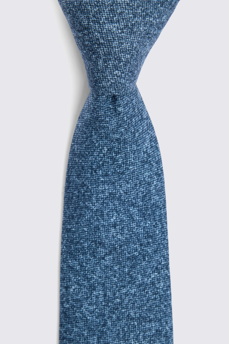 Bottinelli Mid-Blue Semi-Plain Silk Tie 