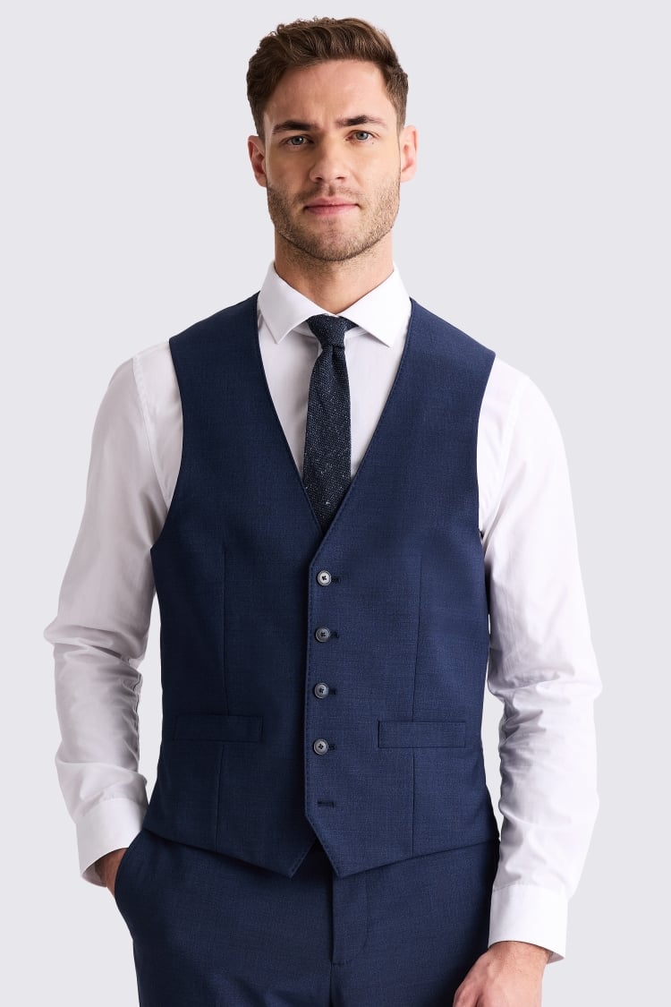 Tailored Fit Blue Waistcoat