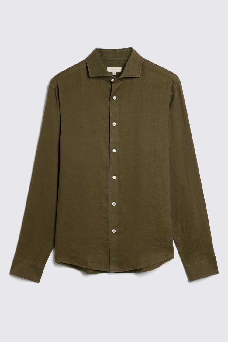 Dark Green Linen Shirt