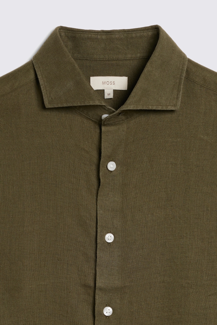 Dark Green Linen Shirt