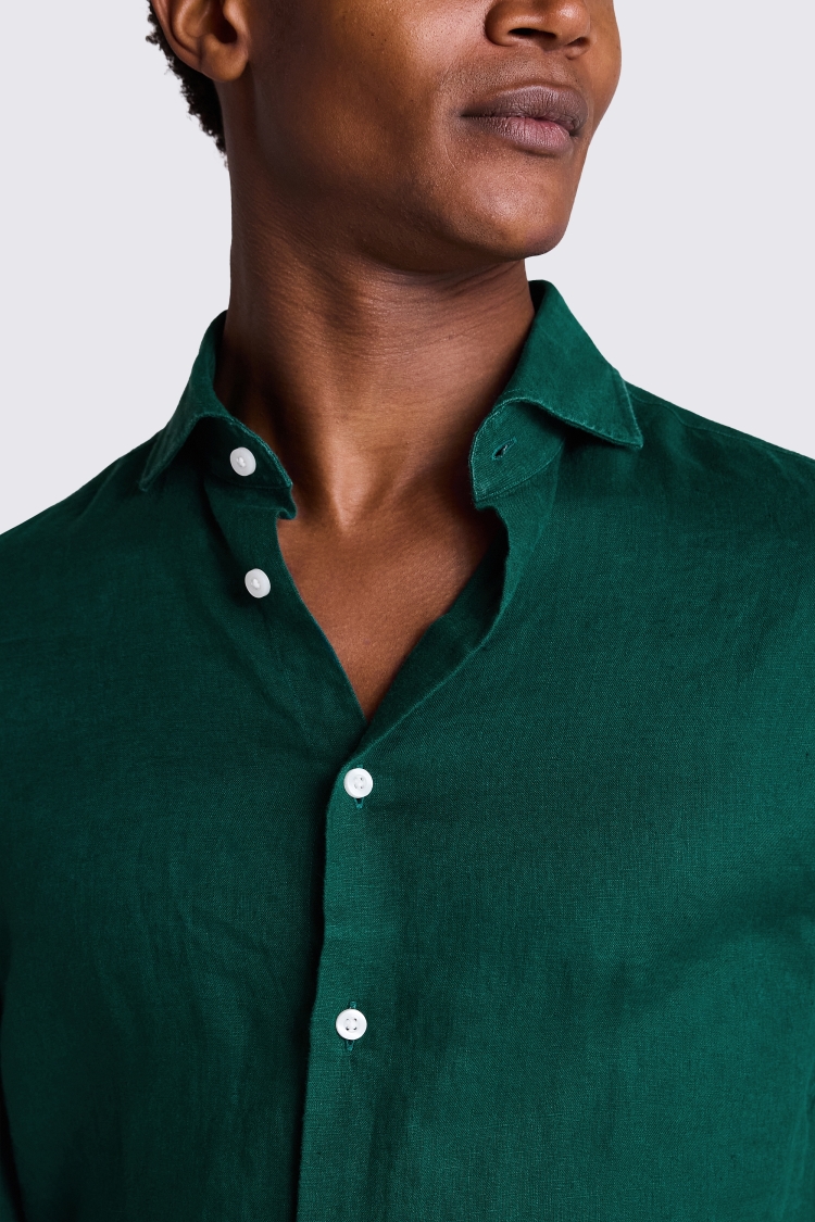 Emerald Green Linen Shirt