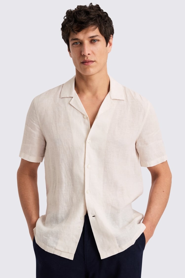 Off-White Cuban Collar Linen Shirt