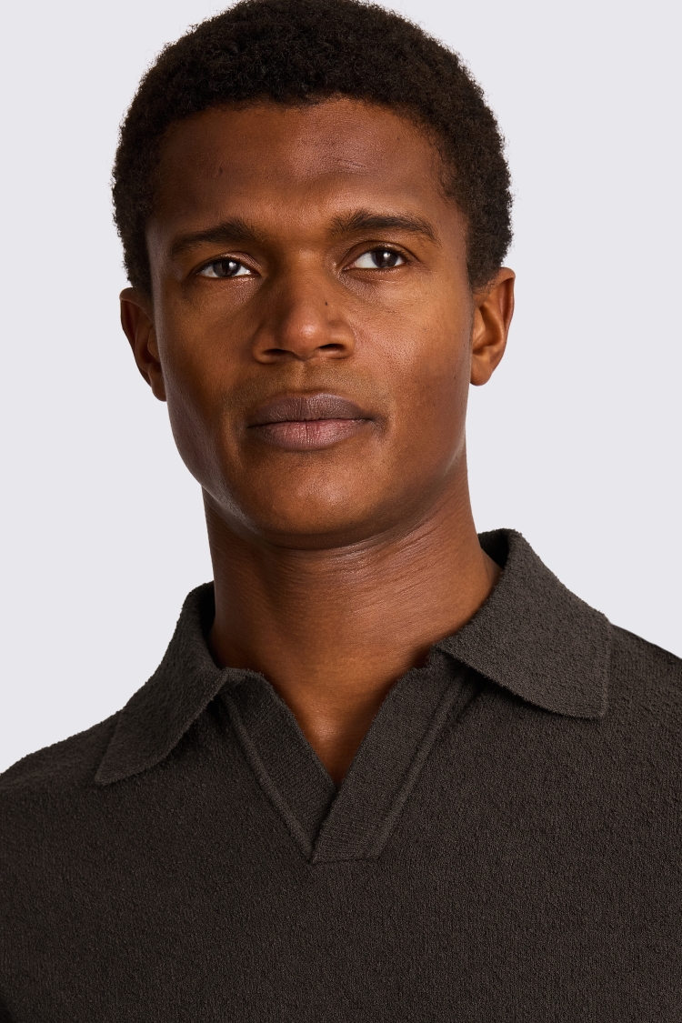 Brown Bouclé Skipper Polo