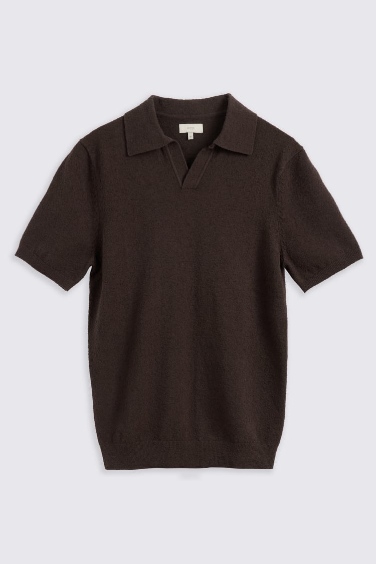 Brown Bouclé Skipper Polo Shirt