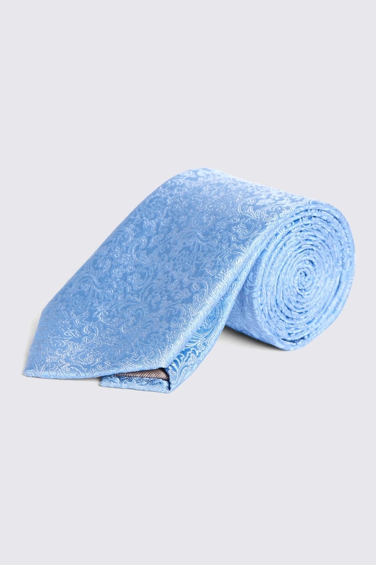 Sky Floral Swirl Silk Tie