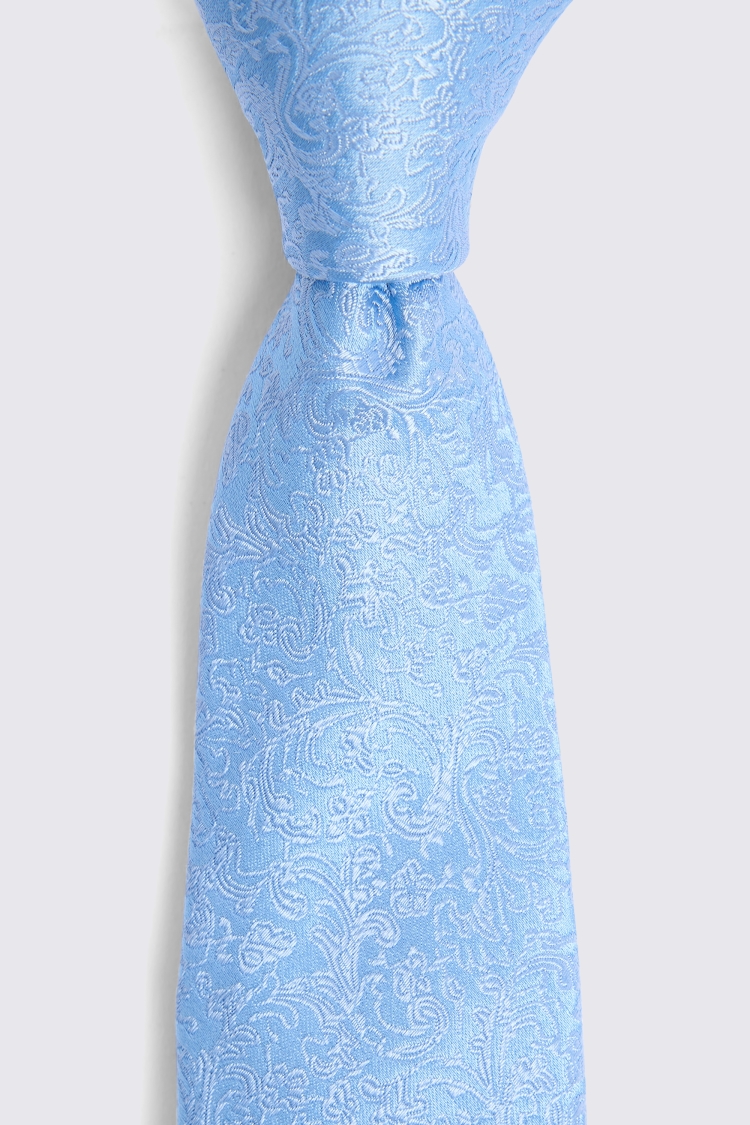 Sky Floral Swirl Silk Tie