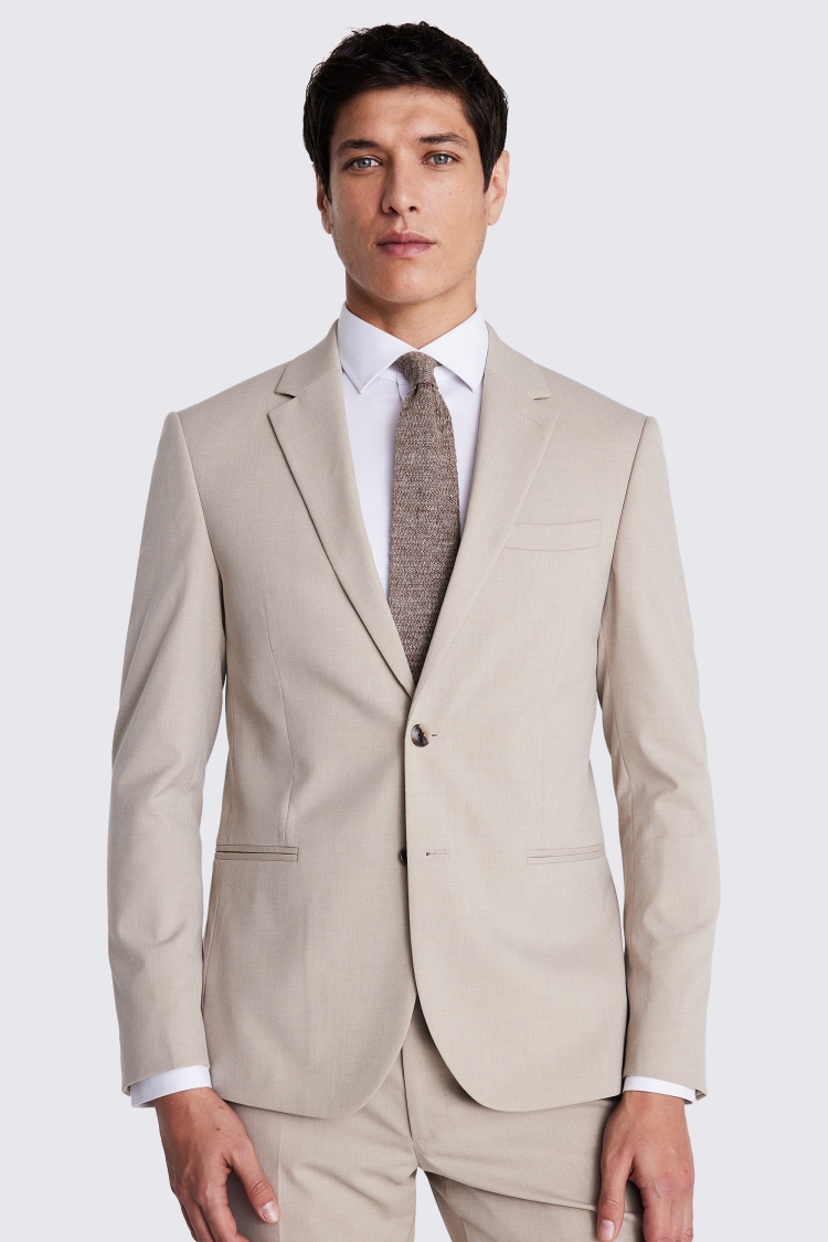 Slim Fit Taupe Suit Jacket