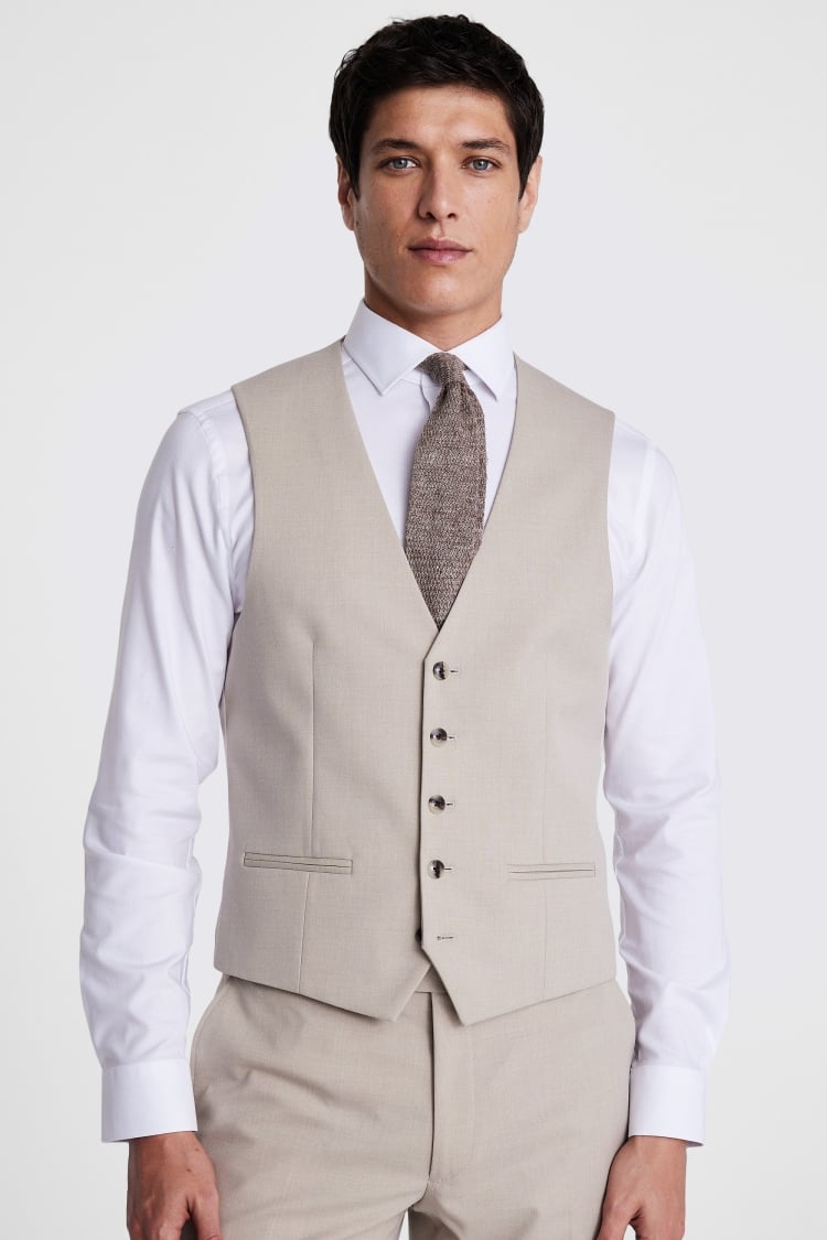 Slim Fit Taupe Waistcoat