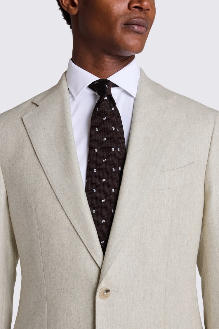 Italian Tailored Fit Neutral Flannel Suit