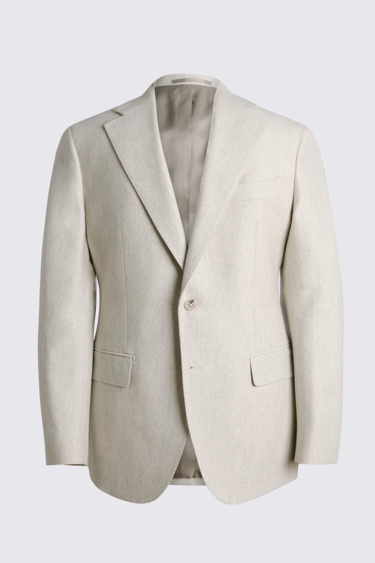 Italian Tailored Fit Neutral Flannel Suit