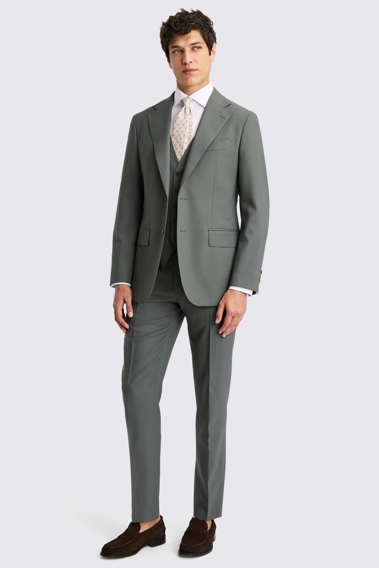 Italian Tailored Fit Khaki Suit